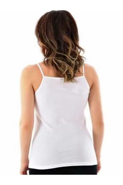 METROPOL Women's cotton jersey tank top with rope strap 6-pack white