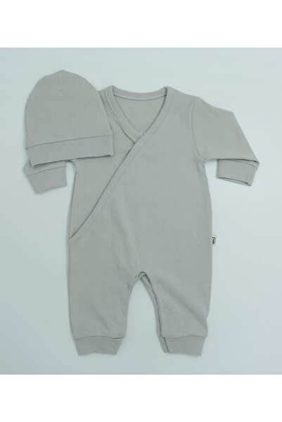 HappyMom Long Sleeve Snap Fastener Double-breasted Kimono Jumpsuit