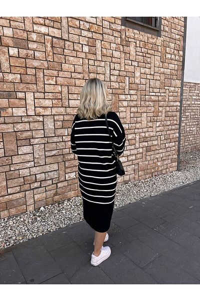 Cloudy Kids Rochie lungă cu dungi cu guler cămașă pentru femei