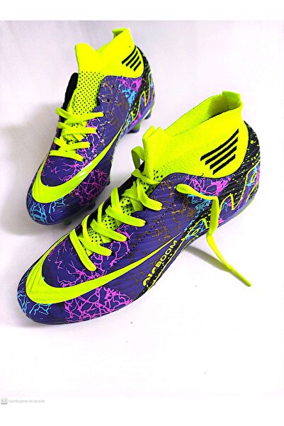 LALİGA AİR LALİGA KRAMPON ÇORAPLI MOR SARI DESENLİ