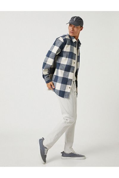 Koton Basic Woven Trousers with Button Detail, 5 Pockets