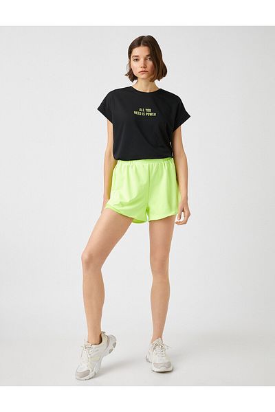 Koton Tricou cu slogan imprimat cu mânecă scurtă cu decolteu