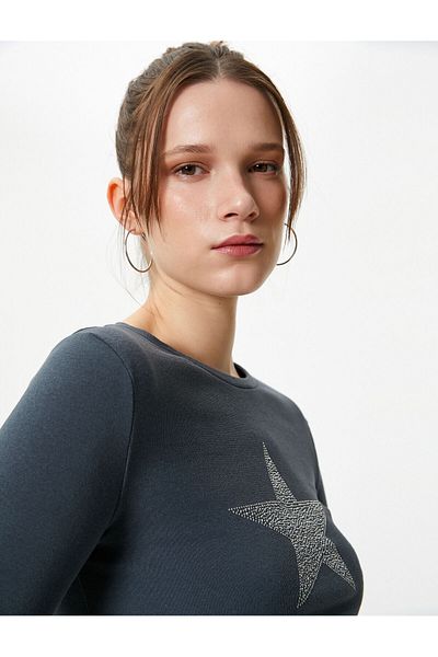 Koton Anthracite Women's Sweat - 4sal10407ık Model