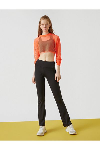 Koton High Waist Wide Leg Relaxed Cut Sports Tights