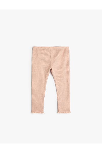 Koton Basic Ribbed Leggings with Pocket Detail and Tied Waist