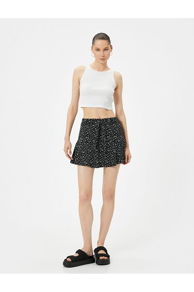 Koton Comfortable Fit Floral Patterned Shorts Skirt