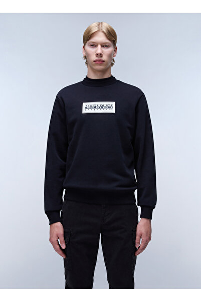Napapijri Siyah Erkek Bisiklet Yaka Normal Bel Normal Kalıp Sweatshirt NP0A4I...