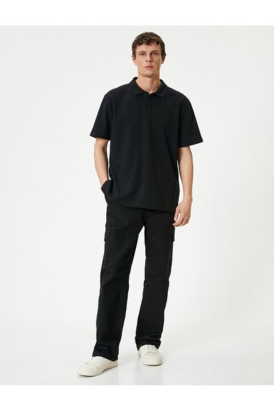 Koton Polo tričko Slim Fit s krátkým rukávem na knoflíky