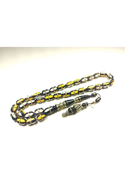 İskeçe Exclusive Halil Hilmi Master's Artifact Silver Embroidery Enameled Kuka Rosary Certified 6171