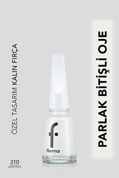 Flormar Klasik Parlak Bitişli Yüksek Pigmentli Oje - Nail Enamel- 310 Snow Wh...