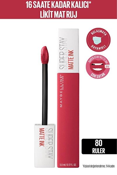 Maybelline New York Likit Mat Ruj - SuperStay Matte Ink Liquid Lipstick 80 Ruler