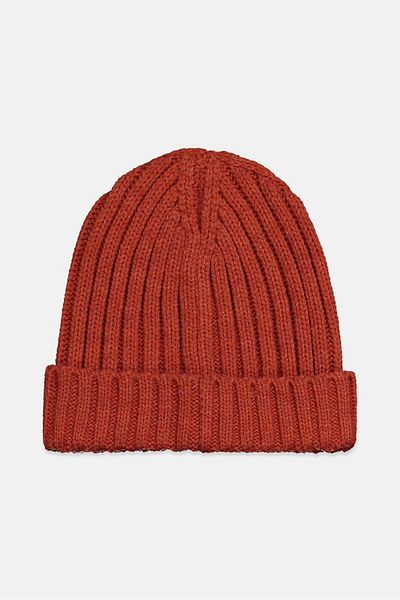 Tchibo Men Knitted Beanie, Rust