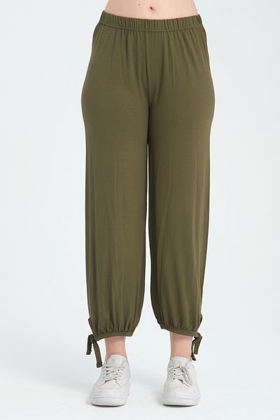CrazyShopping Women's Adjustable Leg Large Size Loose Knitted Trousers Shalwar