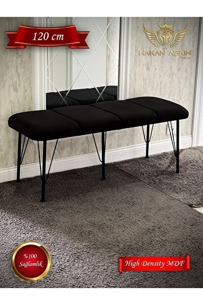 BY HAKAN AŞKIN Metal Ayaklı 120 Cm %100 Mdf Babyface Puf & Bench Tekli 2024 (7 CM SÜNGER EXTRALI)