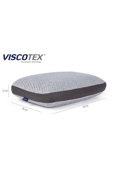 VİSCOTEX Visco Orthodox Pillow - Natural Lif, Air Channel Neck Support 56X37X12 Cm, Gray