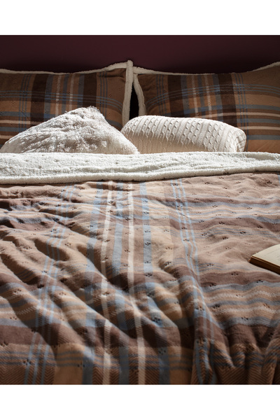Madame Coco Palloys Sherpa Çift Kişilik Yatak Örtüsü - Bej