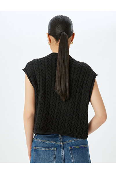 Koton Πλεκτό πουλόβερ με στρογγυλή λαιμόκοψη χωρίς μανίκια