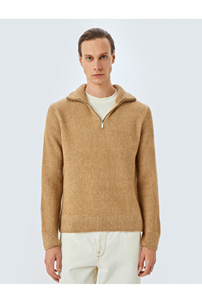 Koton Зимен пуловер с дълъг ръкав и половин цип