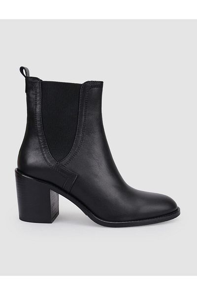 Cabani 100% Genuine Leather Black Women's Heeled Boots
