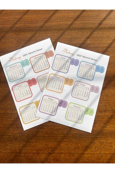 Kedirengi 2025 Bullet Journal Sticker - with Monthly Calendar