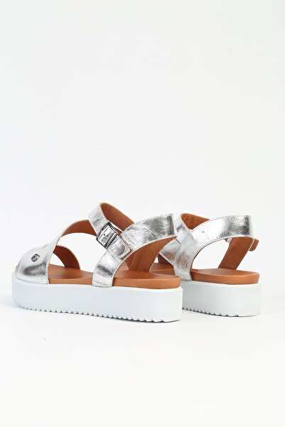 Pierre Cardin Silver Women's Leather Sandals Pck-5003