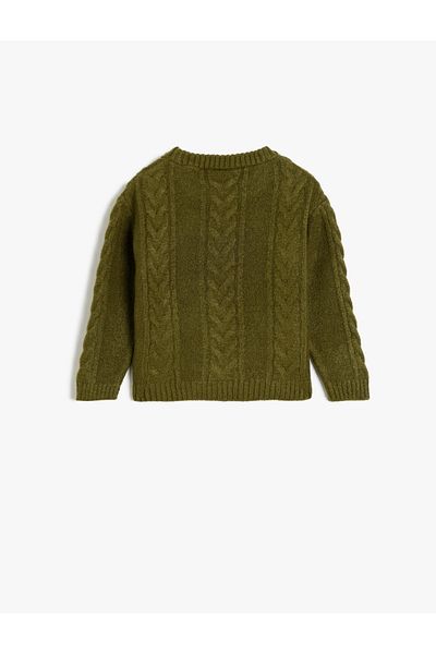 Koton Crew Neck Long Sleeve Floral Print Knitwear Sweater