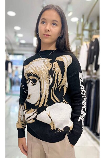 Minimoda Kids Pulover pentru fete cu model anime