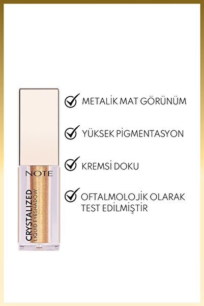 NOTE Crystalized Liquid Eyeshadow Likit Metalik Göz Farı - 07 Golden Theory