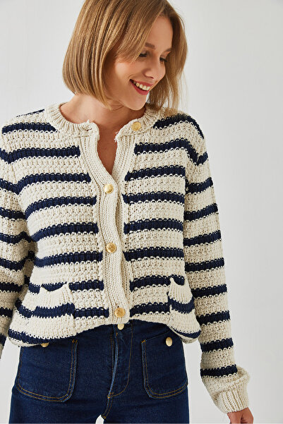 Bianco Lucci Kadın Çizgili Hırka 20246237