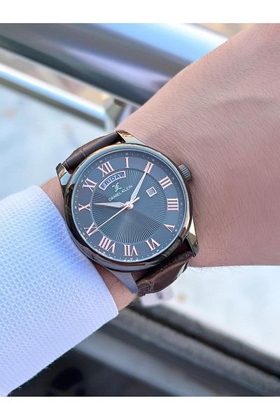 Daniel Klein 3 Atm Men's Watch with Leather Band - Calendar Dial, for Engagement and Groom Edk.13819.3