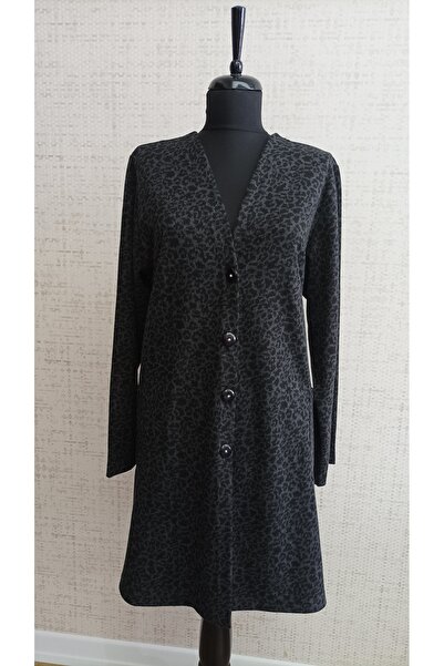 BRC Collection Kadın Büyük Beden Leopar Desenli Hırka