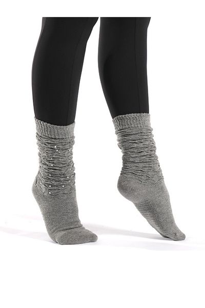 Muse Of Socks Fully Caldo Gray Non-Slip Pilates And Yoga Socks