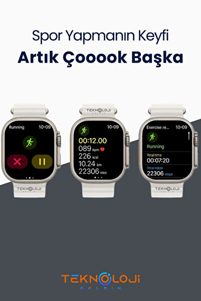 Teknoloji Gelsin Watch 8 Ultra Smart Watch Akıllı Saat 45mm 1.99inc 3 Tuş Aktif Saatten Konuşma Türkçe Dil