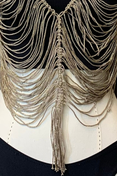 Uretti - Sevgi 6598 El Yapımı Penye İp Makrome Atlet 48cm - Sarı