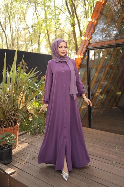 Nissra Ankanoor أرجواني فاتح كامل الطول بأزرار Ferace Anka 255000