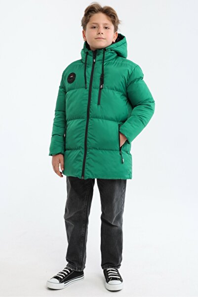 QAWWA Boy's Fiber Hooded Windproof Puffer Winter Jacket