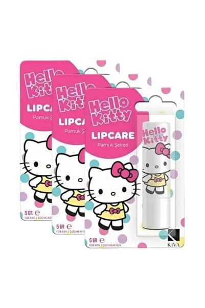 Hello Kitty Dudak Koruyucu Pamuk Şekeri LipCare 5 Gr (3 Adet)