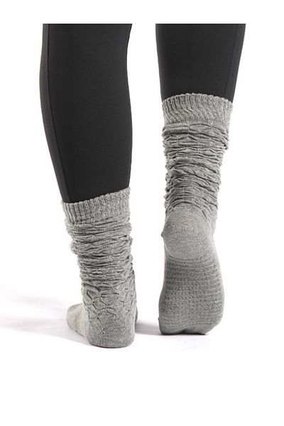 Muse Of Socks Fully Caldo Gray Non-Slip Pilates And Yoga Socks