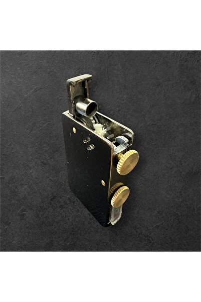 LİGHTER Kutulu Şık Siyah Mat Renkli Çakılı Benzinli Çakmak