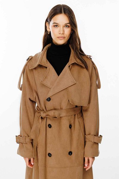 Hooopstore Καστόρινο Camel Trench Coat