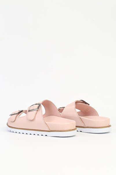 Pierre Cardin Ροζ Γυναικείες Δερμάτινες Παντόφλες PCK-5013