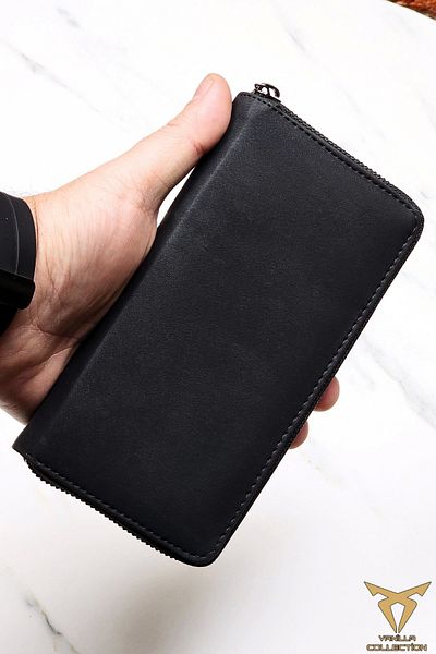 ANDİFLİ محفظة جلدية بسحاب مع حجرة للهاتف وحامل بطاقات بسعة 6 بطاقات مع حجرة للنقود