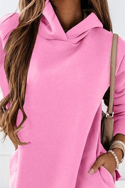 Kokosh moda Γυναικείο μακρυμάνικο φόρεμα με κουκούλα με δύο κλωστές
