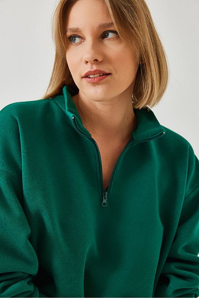 Bianco Lucci Dámská oversize mikina na zip 60351254