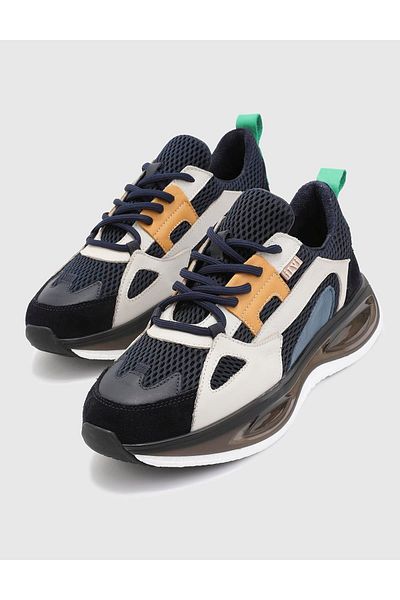 İLVİ Cirilo Genuine Suede Leather Men's Navy Blue Sneakers