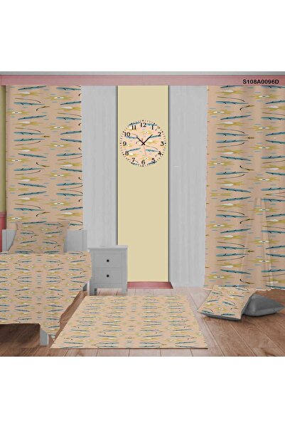 A2ZTR Tüy Deseni Çocuk Ve Bebek Odası (PERDE,YATAK ÖRTÜSÜ,Halı,DUVAR SAATİ,YA...