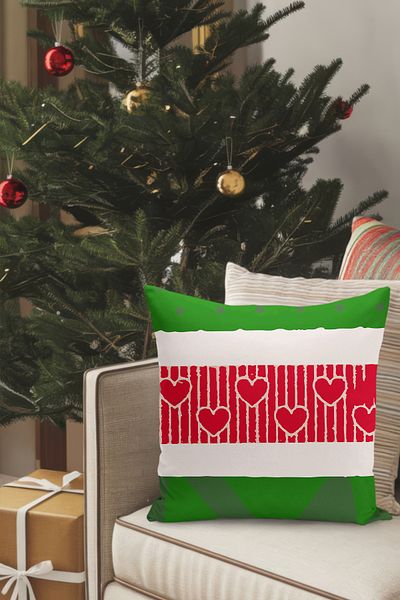Filamente Christmas Themed Throw Pillow Cover / Christmas - Christmas Cushion Cover (Double-Sided Printed - Hidden Zipper)