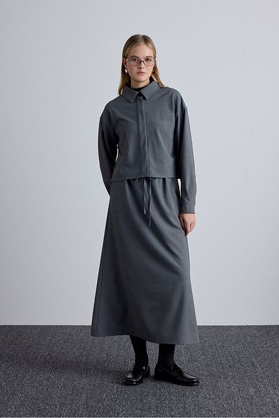 Manuka Szürke szoknya - állítható derékkialakítás