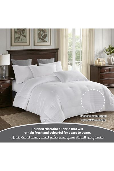 Donetella 6-Pcs King Size Striped Comforter 260x 240 cm With 350 GSM Filling