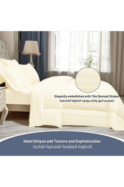 Donetella 6-Pcs King Size Striped Comforter 260x 240 cm With 350 GSM Filling